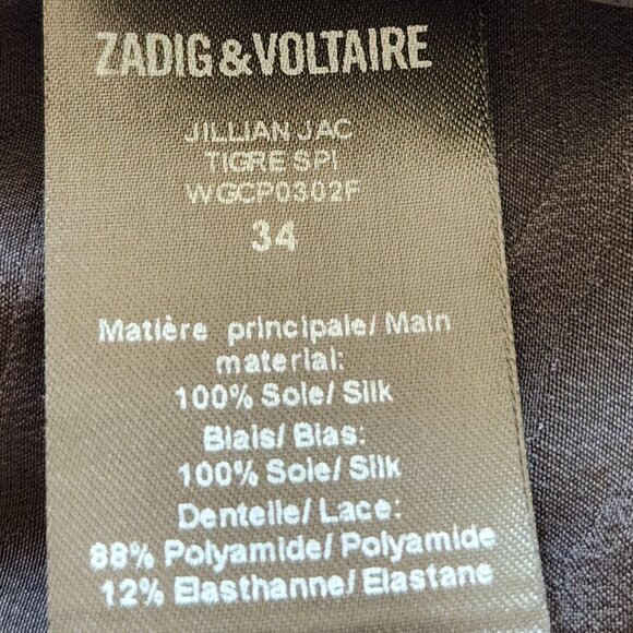 Zadig & Voltaire black lace slit silk maxi skirt Sz 34  US Sz 4 pockets - Picture 15 of 15